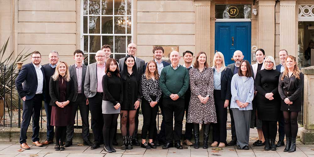 The Digby Associates team outside the Bristol Office in Queens Square