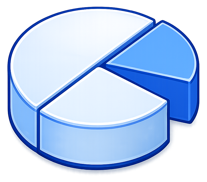 Pie chart icon representing equity release from your home financial guide.