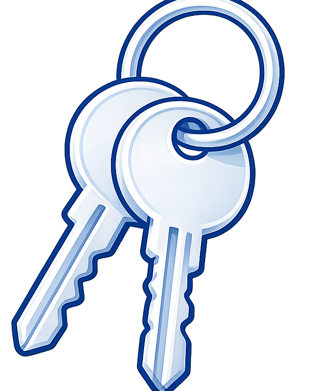 Keys icon representing mortgage advice and home buying.