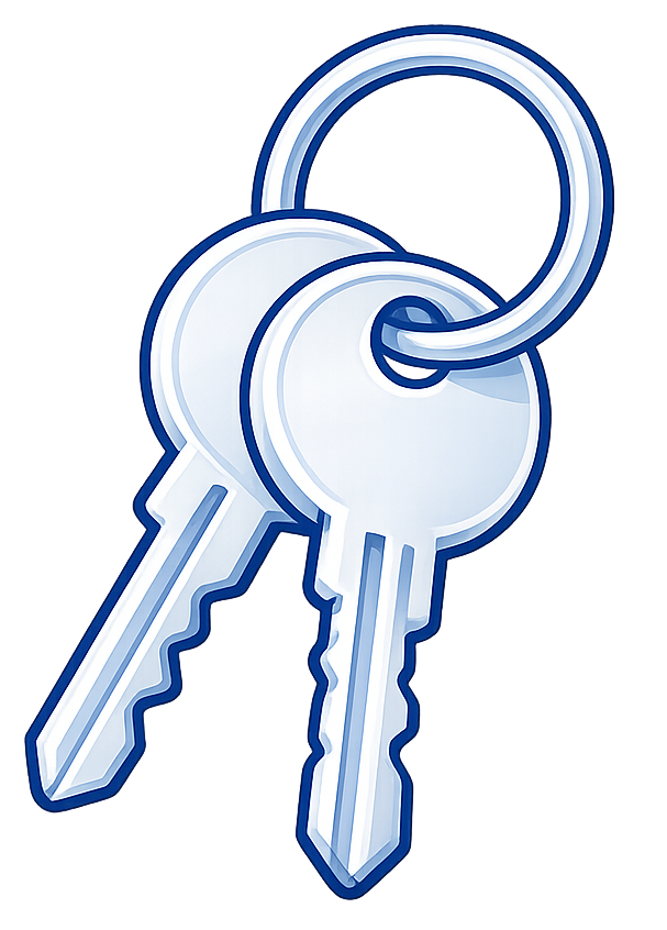 Keys icon representing mortgage advice and home buying.