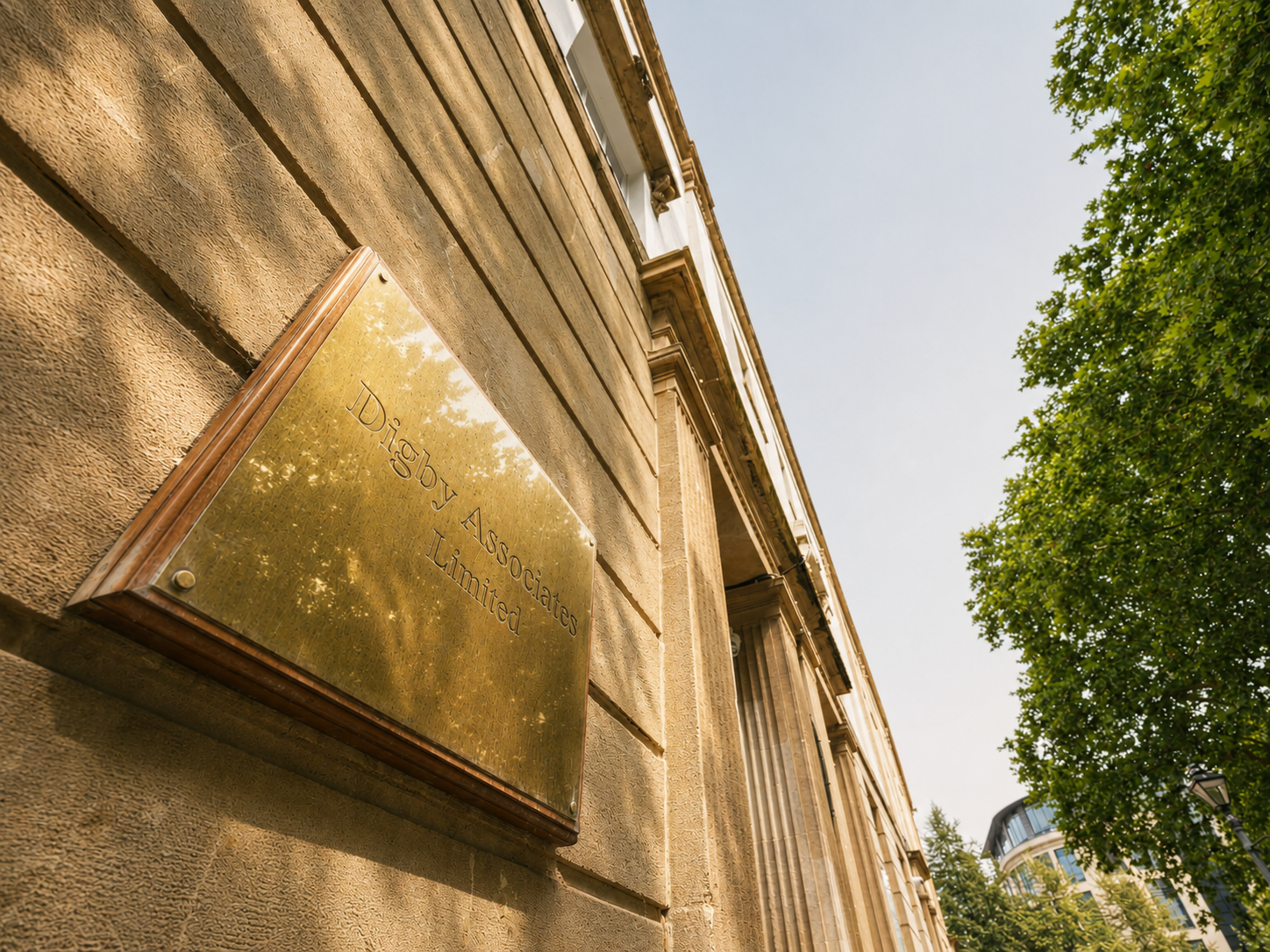 Digby Associates plaque outside the financial planning office in Bristol.